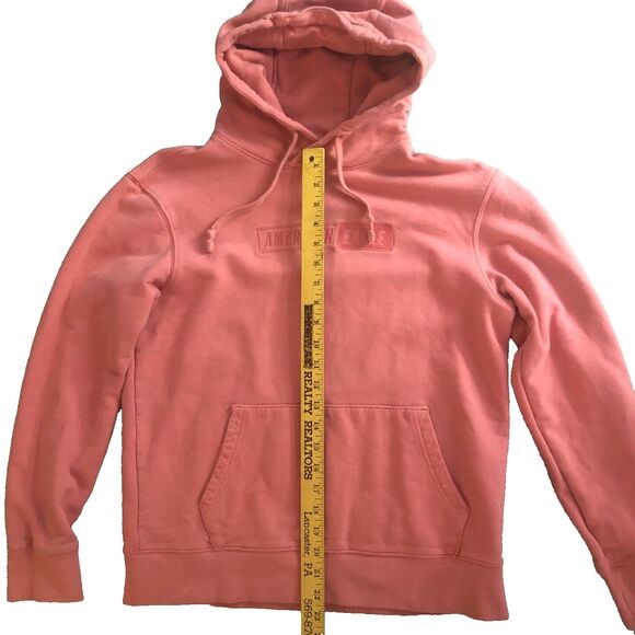 American Eagle Embroidered Hoodie Womens Size S Y2k Pink Mauve Soft Comfycore - Picture 9 of 12